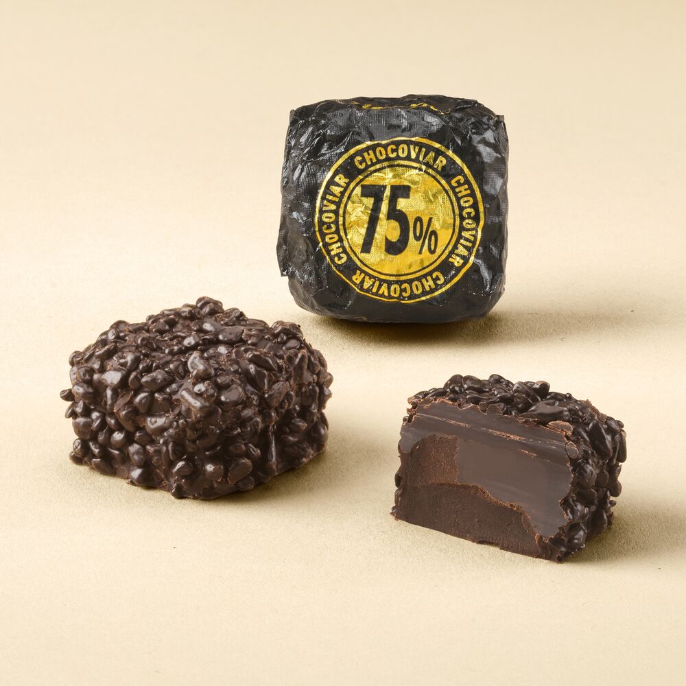 75%黑巧克力魚子方 100g