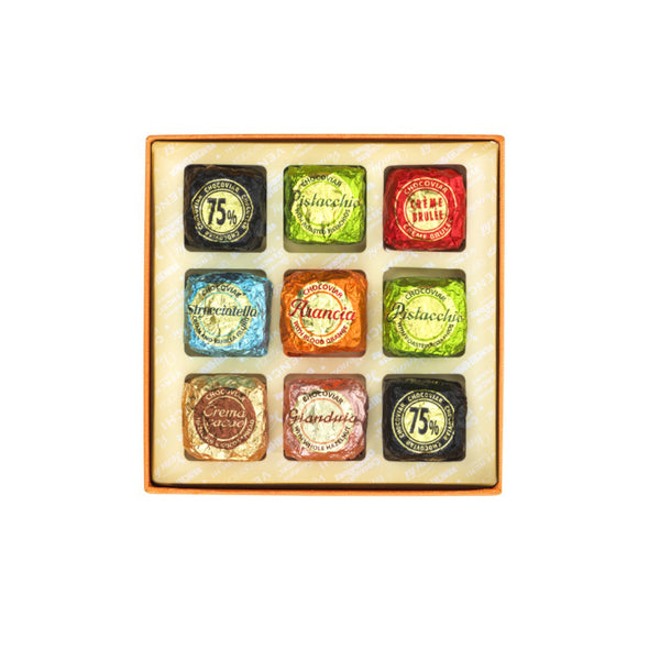 巴洛克橘色方形魚子方禮盒 (9入裝)