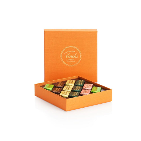巴洛克橘色方型巧克力角禮盒 (12入裝)