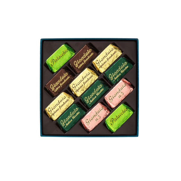 巴洛克藍色方型巧克力角禮盒 (12入裝)