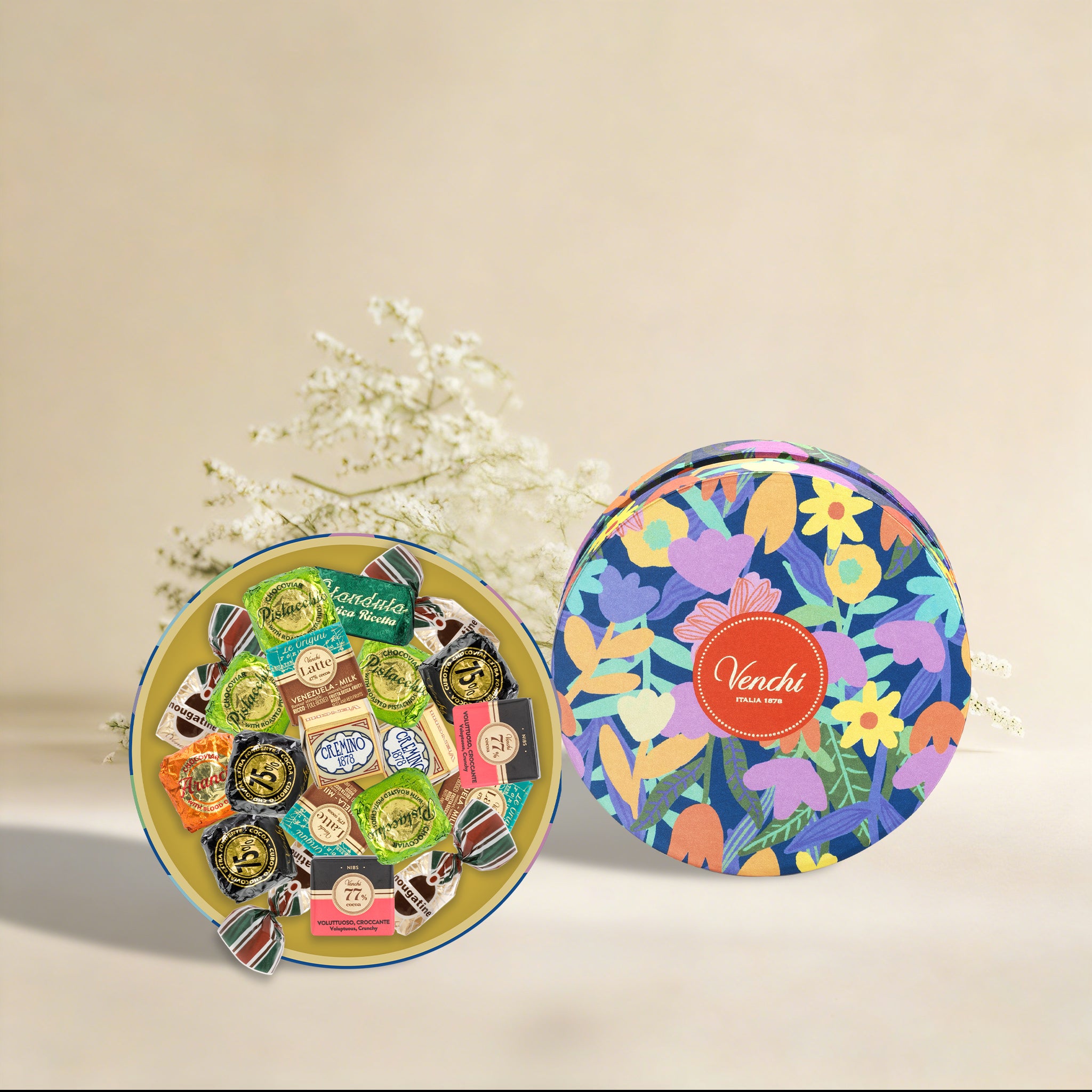 2026 春季花卉小圓形-精選巧克力 19入